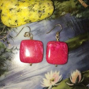 Vintage Pink Charles Jasper Earrings